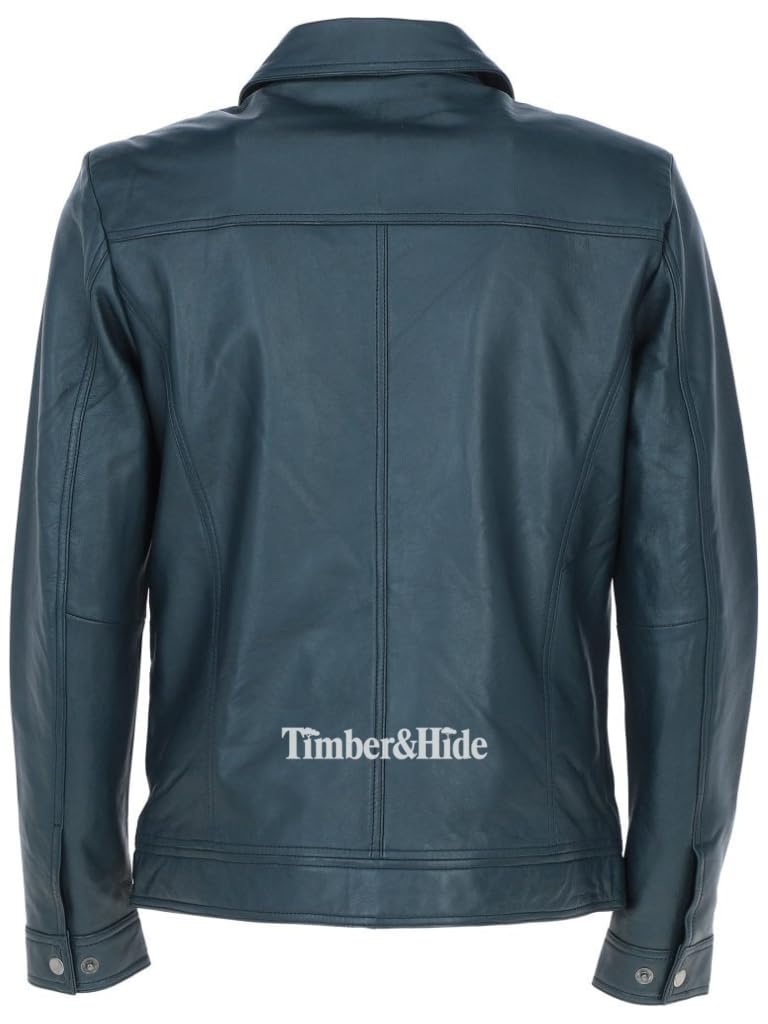 Men's tan leather bomber Jacket