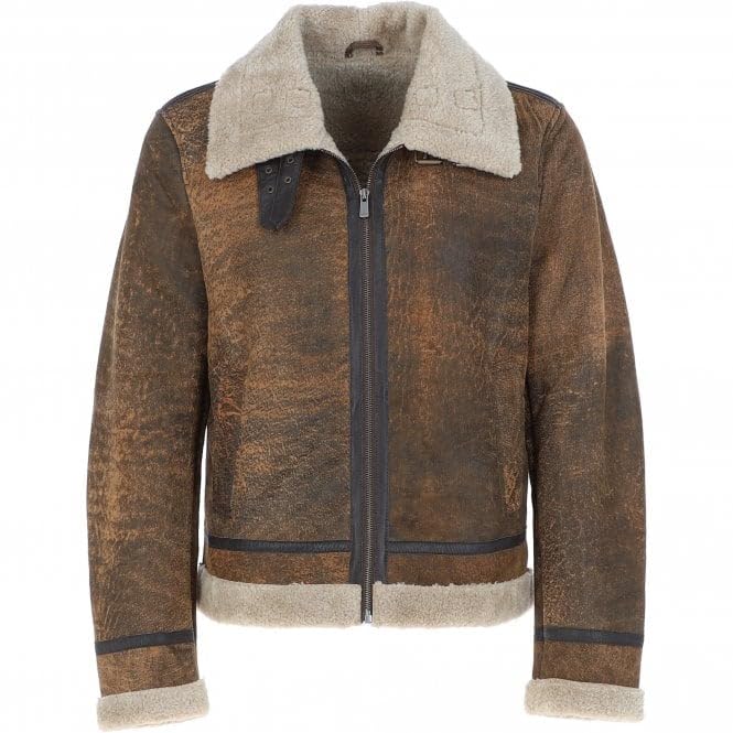 Antique Faux Fur Leather Jacket