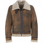 Antique Faux Fur Leather Jacket