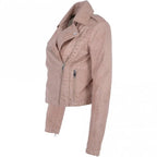 Women's Burgundy Leather Biker Jacket: Stella
