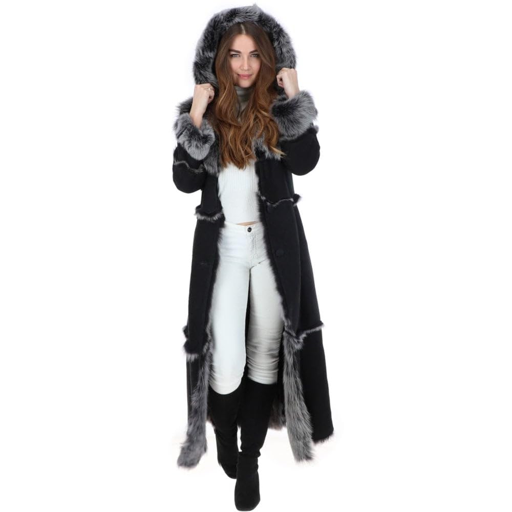 Timber&Hide Women’s Long Sheepskin Coat – Tan Shearling Coat Women