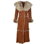 Timber&Hide Women’s Black Sheepskin Long Suede Trench Coat