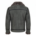 Men's Genuine Sheepskin B3 Bomber Jacket | Suede Shearling Aviator Coat