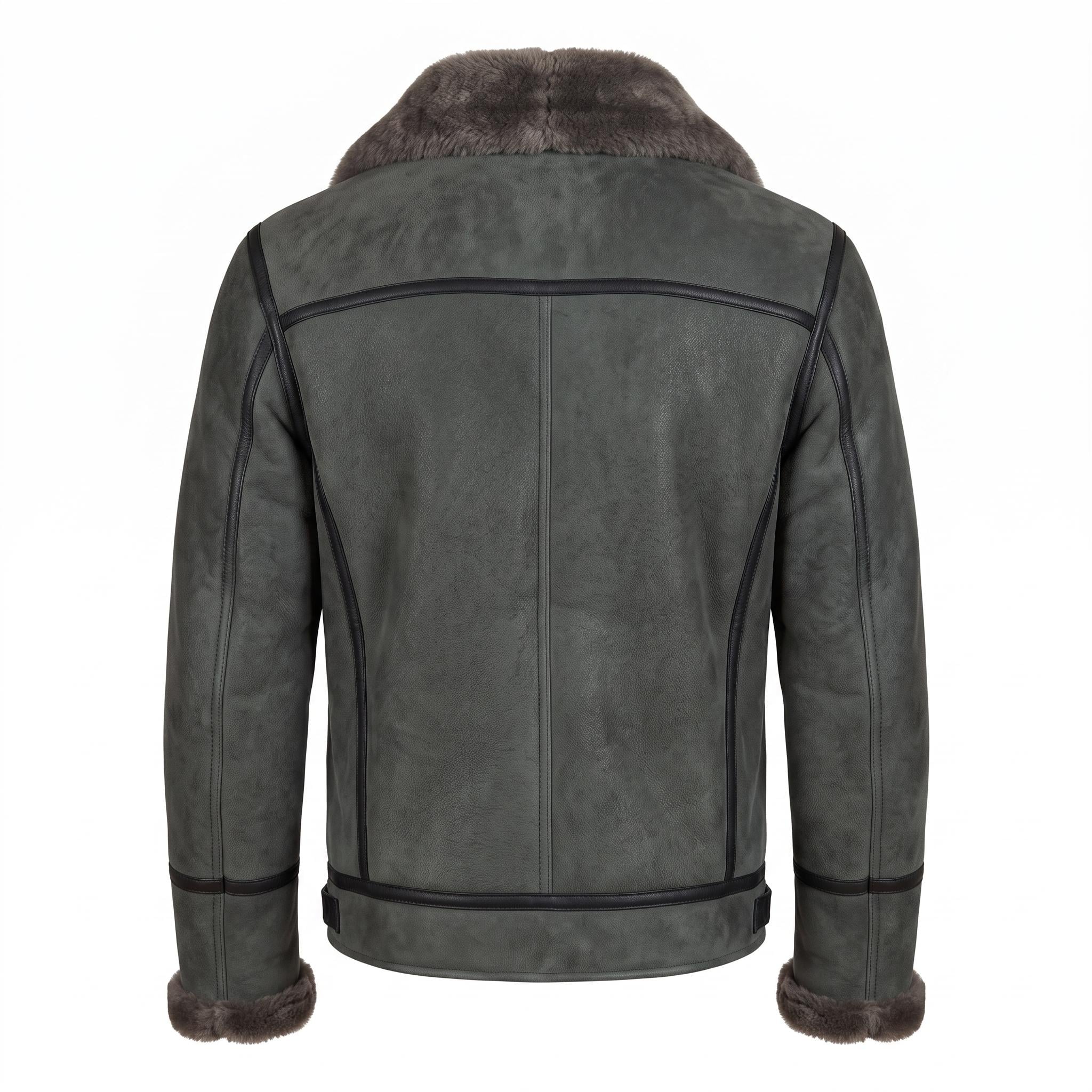 Men's Genuine Sheepskin B3 Bomber Jacket | Suede Shearling Aviator Coat