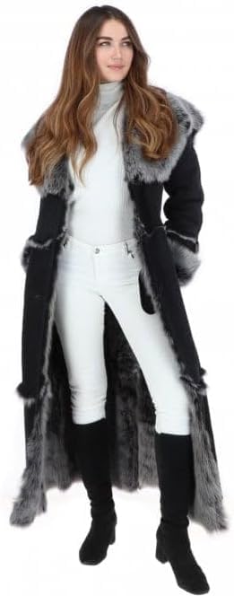 Timber&Hide Women’s Sheepskin Long Suede Trench Coat | long trench coat for women | shearling trenchcoat | trench coat women