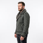 Men's Genuine Sheepskin B3 Bomber Jacket | Suede Shearling Aviator Coat