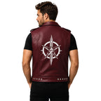 Handmade Cowhide Leather Vest | Classic Biker Vest | Gothic Rocker Sleeveless Jacket