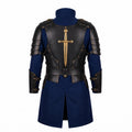 Medieval Knight Wool Coat with Leather Armor | Fantasy LARP Jacket Costume