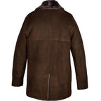 Timber&Hide Men’s Edward Suede Sheepskin Coat – Luxury Suede Shearling Jacket by