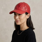 Handmade White Sheepskin Leather Baseball Cap, Soft Genuine Womens Hat