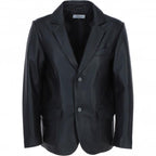 Men's Classic Burgundy Leather Blazer: AWL-2244