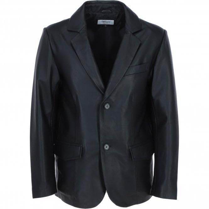 Men's Classic Burgundy Leather Blazer: AWL-2244