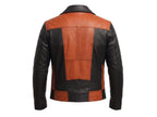 Timber&Hide Men's Leather Biker Moto Jacket | Gothic Cross Design | Embroidered Patch jacket