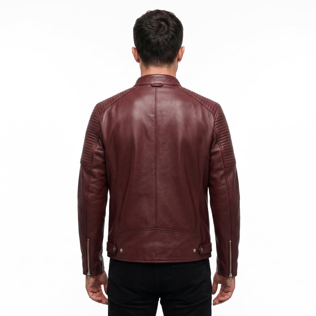 Timber&Hide Classic men’s leather biker jacket | slim fit | minimalist moto rider Jacket