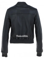 Ladies Leather Bomber Jacket