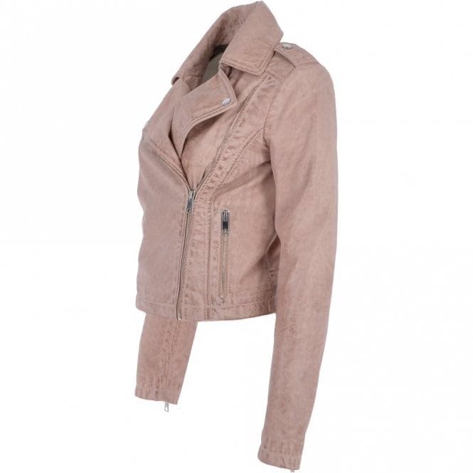 Women's Burgundy Leather Biker Jacket: Stella