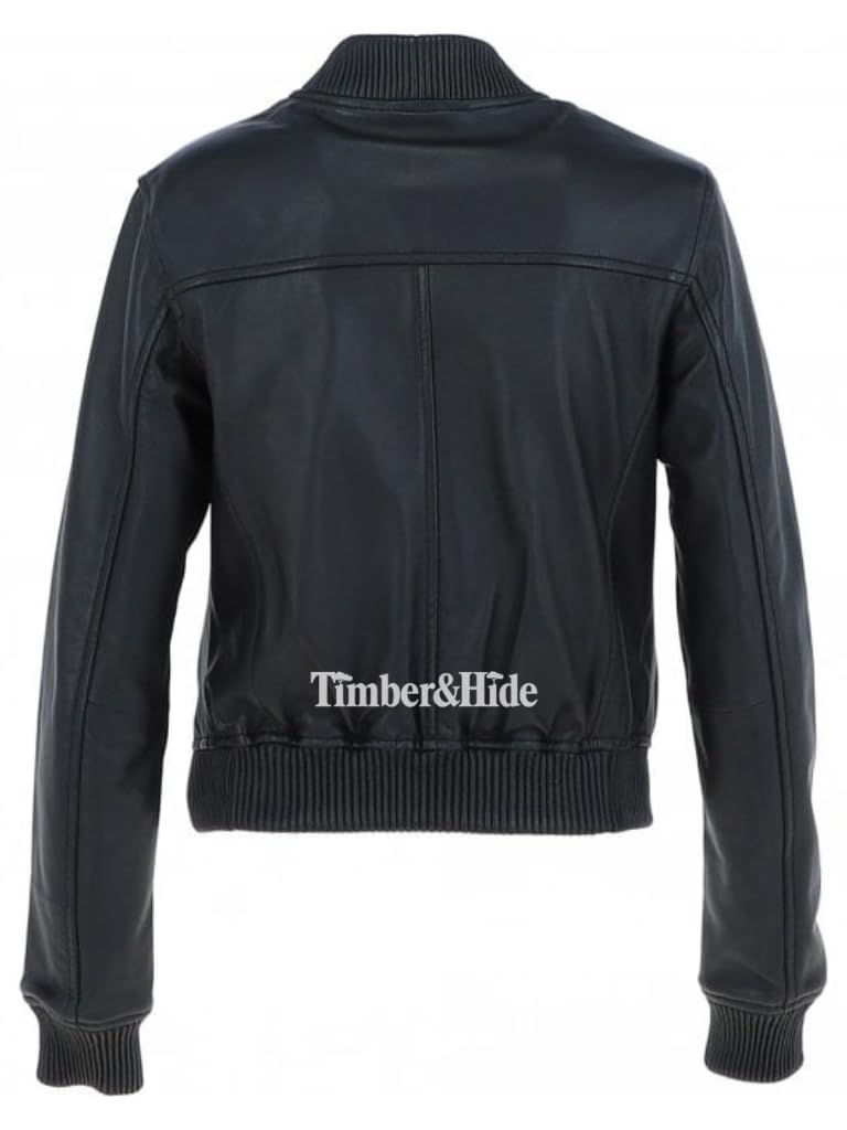 Ladies Leather Bomber Jacket