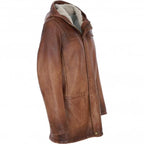 Men's Tan Duffle Leather Jacket