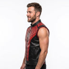 Spider-Man Inspired Vest Cosplay Costume Jacket – Red Black Leather-Style Superhero Comic Con Outfit