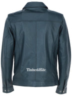 Men's tan leather bomber Jacket