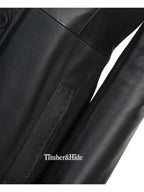 Long Black Leather Coat