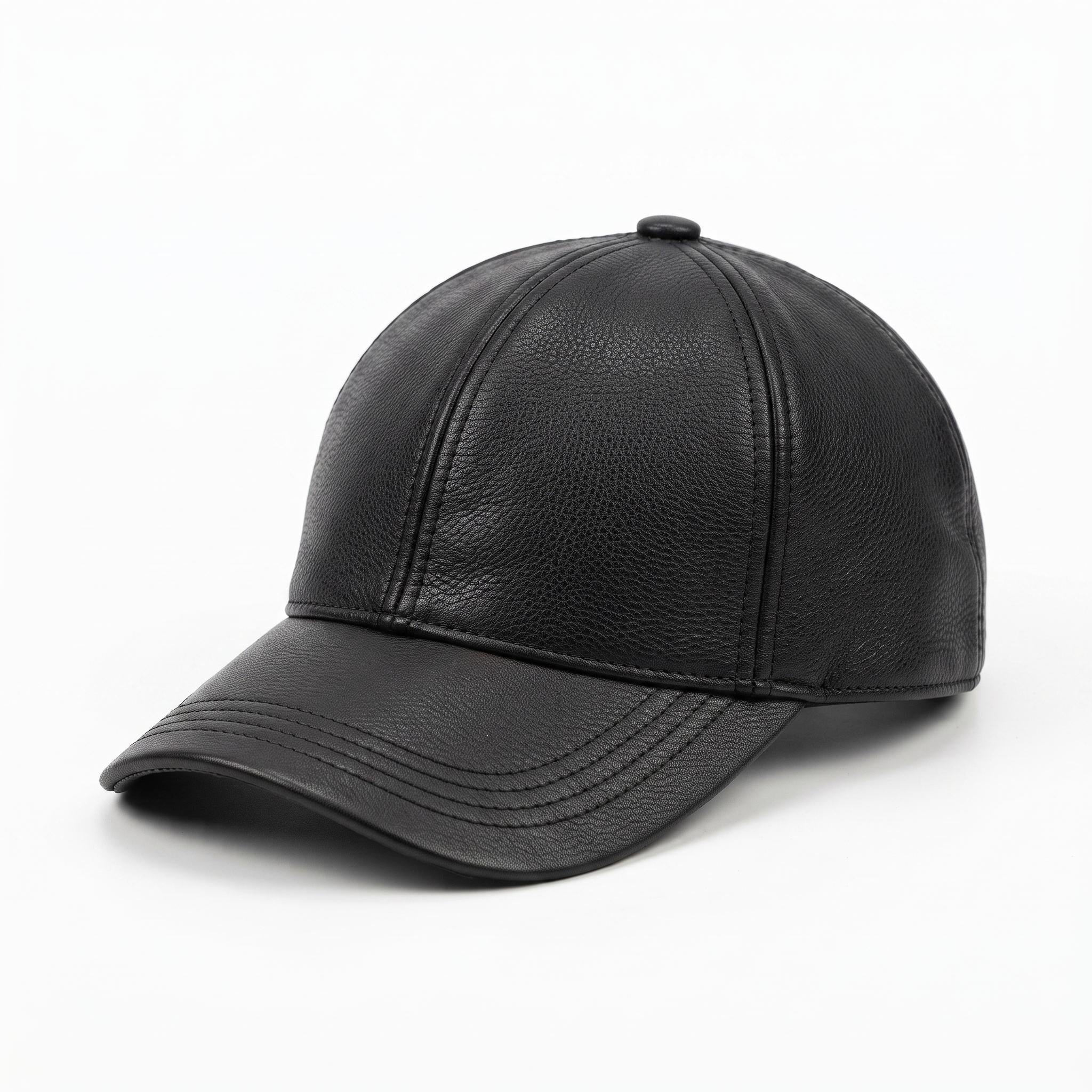 Black Sheep Leather Baseball Cap, Handmade Timeless Style Hat