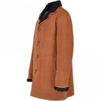 Mens Classic Sheepskin Coat Whisky/black