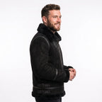 Men's Genuine Sheepskin B3 Bomber Jacket | Suede Shearling Aviator Coat