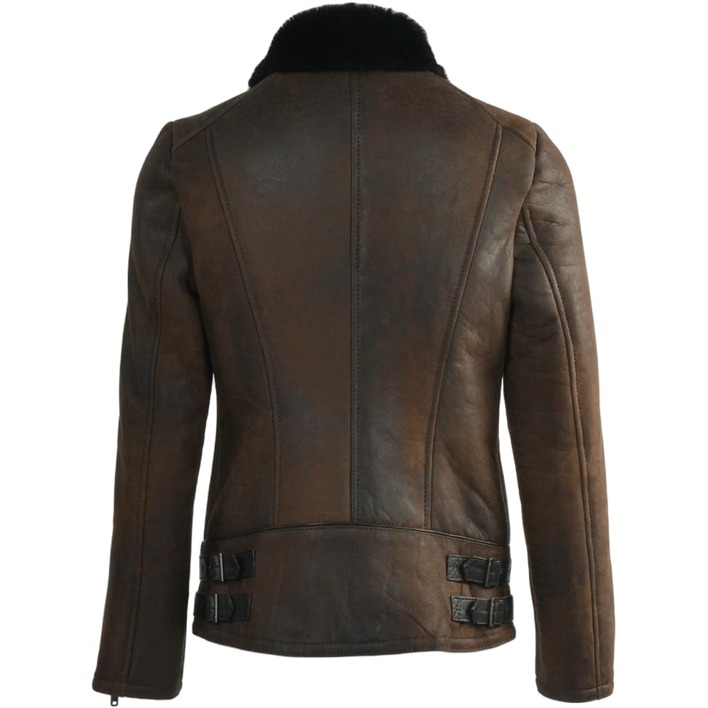 Timber Hide Side Zip Biker Sheepskin Pilot Jacket