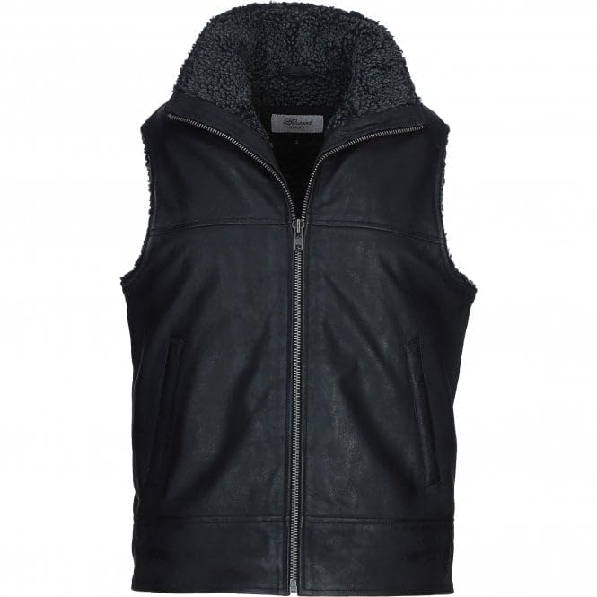 Men's Leather Waistcoat Brown: ALPHA