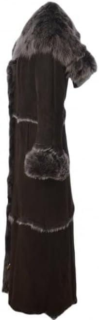 Timber&Hide Women’s Sheepskin Long Suede Trench Coat | long trench coat for women | shearling trenchcoat | trench coat women
