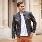 Vintage Leather Bomber Jacket