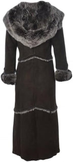 Timber&Hide Women’s Sheepskin Long Suede Trench Coat | long trench coat for women | shearling trenchcoat | trench coat women