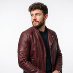 Classic men’s leather biker jacket | slim fit | minimalist moto rider Jacket