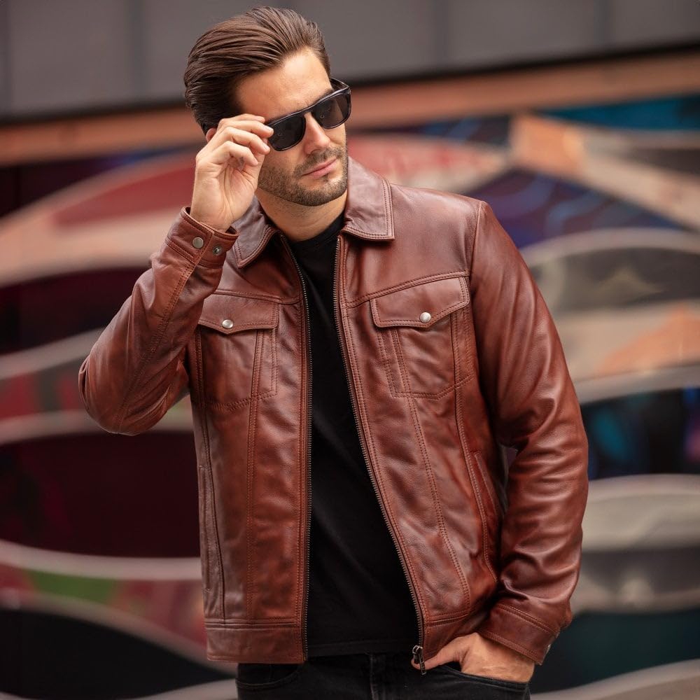 Vintage Leather Bomber Jacket