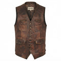 Abel Men Vintage Brown Leather Vest - Timber AND Hide