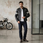 Ghost Rider Inspired motorcycle jacket with skull back | brown leather biker jacket
