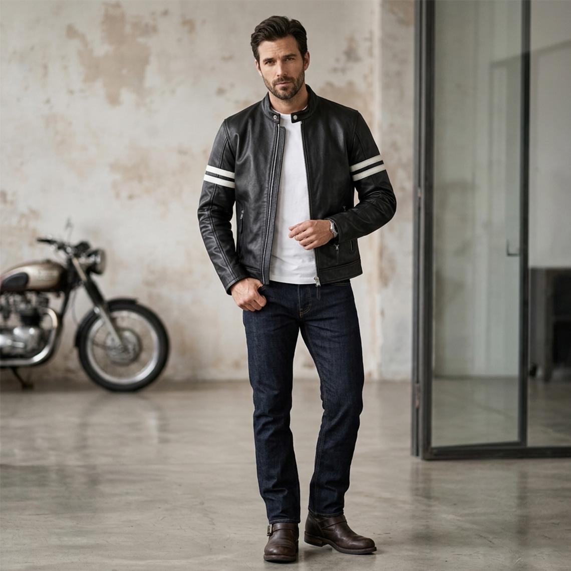 Ghost Rider Inspired motorcycle jacket with skull back | brown leather biker jacket