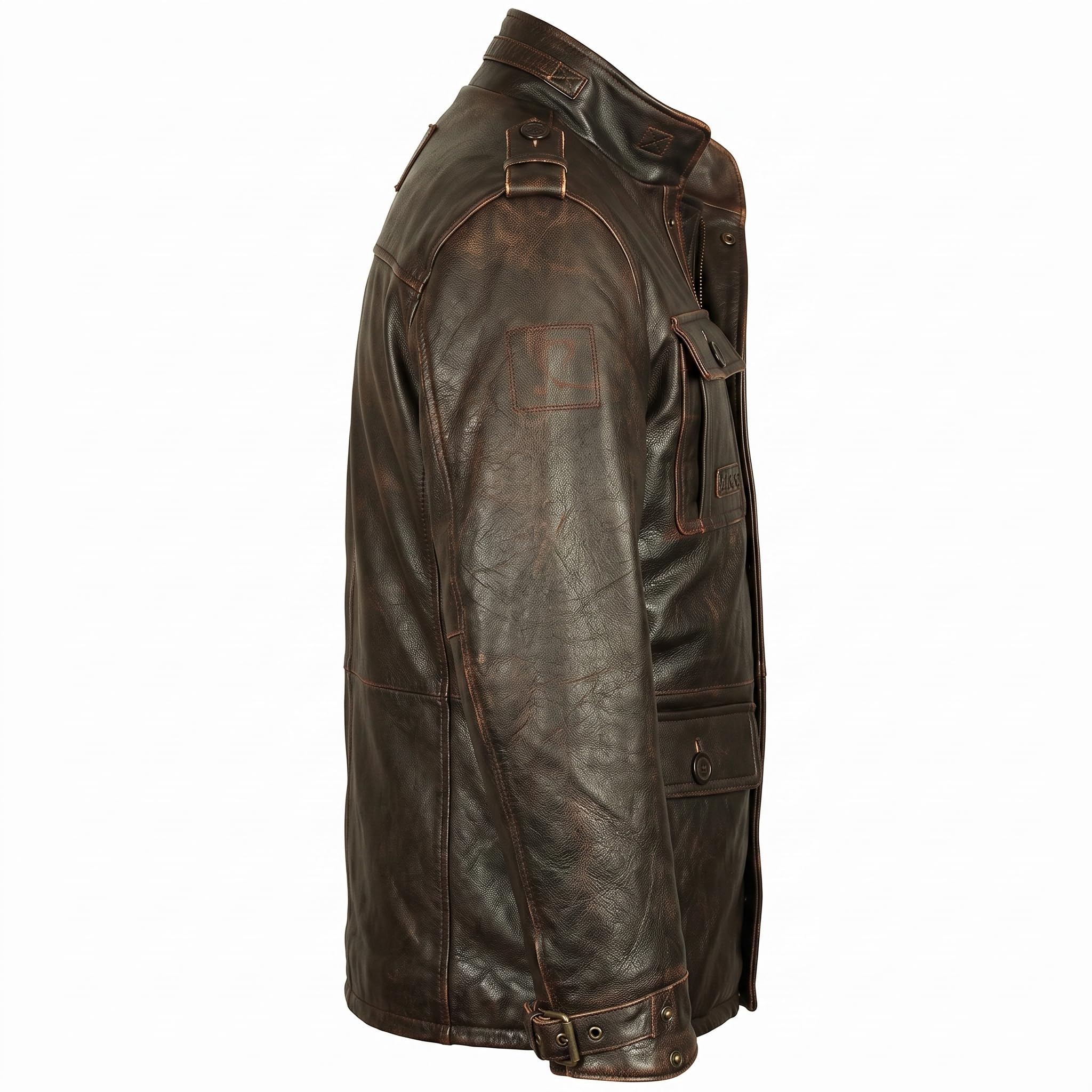 Timber&Hide Vintage Field Leather Jacket Military Inspired –Bomber Leather Jackets for Men