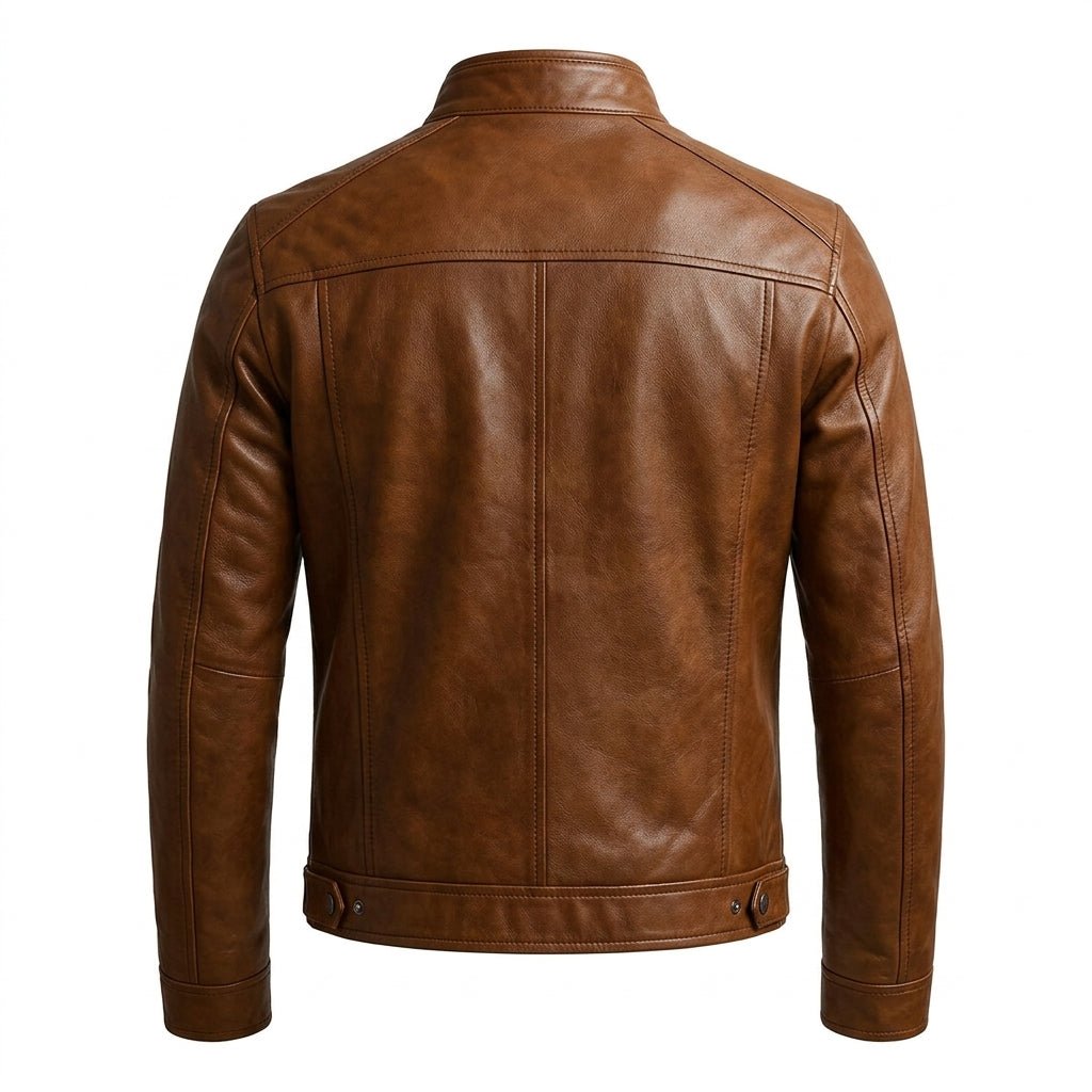 AleX Leather Brown Jacket - Men Leather Jacket Brown - Timber AND Hide