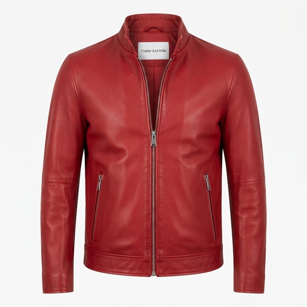 Arthur Red Leather Jacket - Leather Jacket for Men Red - Timber AND Hide