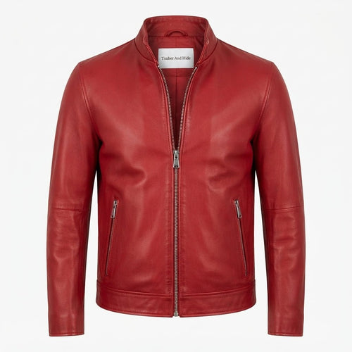 Arthur Red Leather Jacket - Leather Jacket for Men Red - Timber AND Hide
