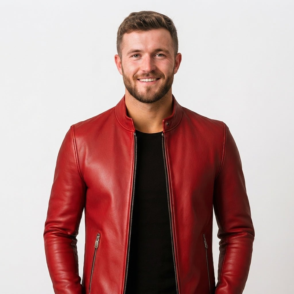 Arthur Red Leather Jacket - Leather Jacket for Men Red - Timber AND Hide