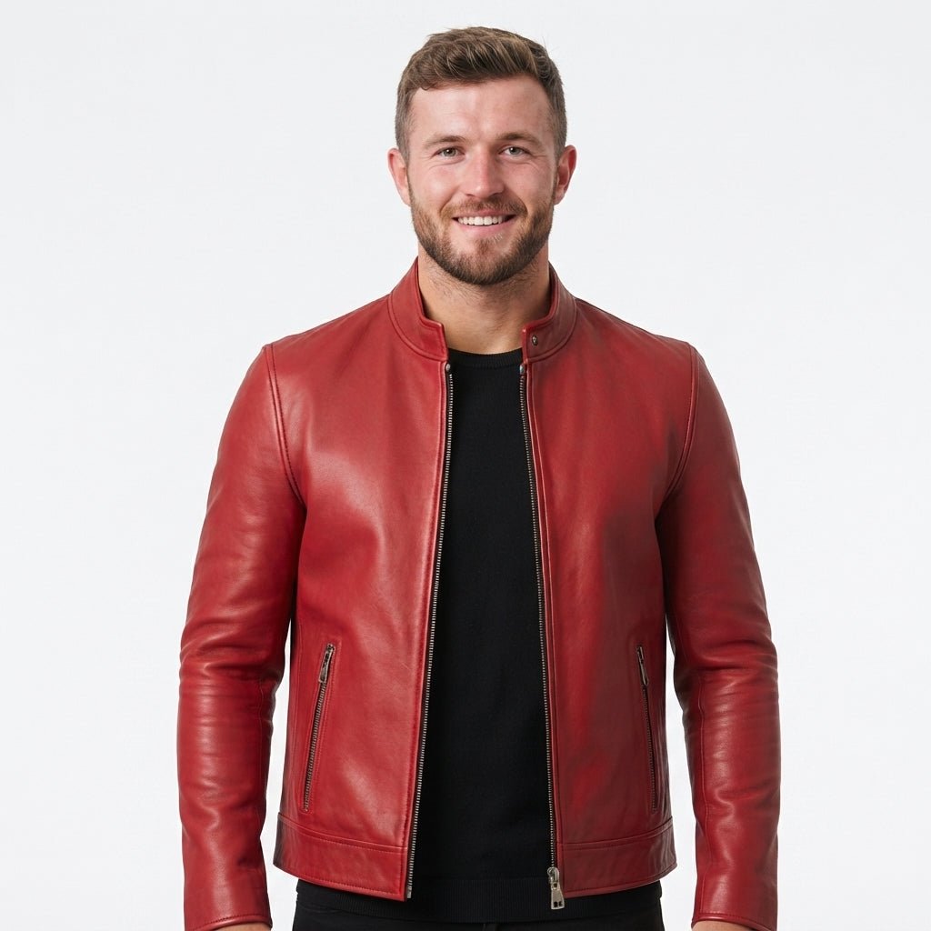 Arthur Red Leather Jacket - Leather Jacket for Men Red - Timber AND Hide