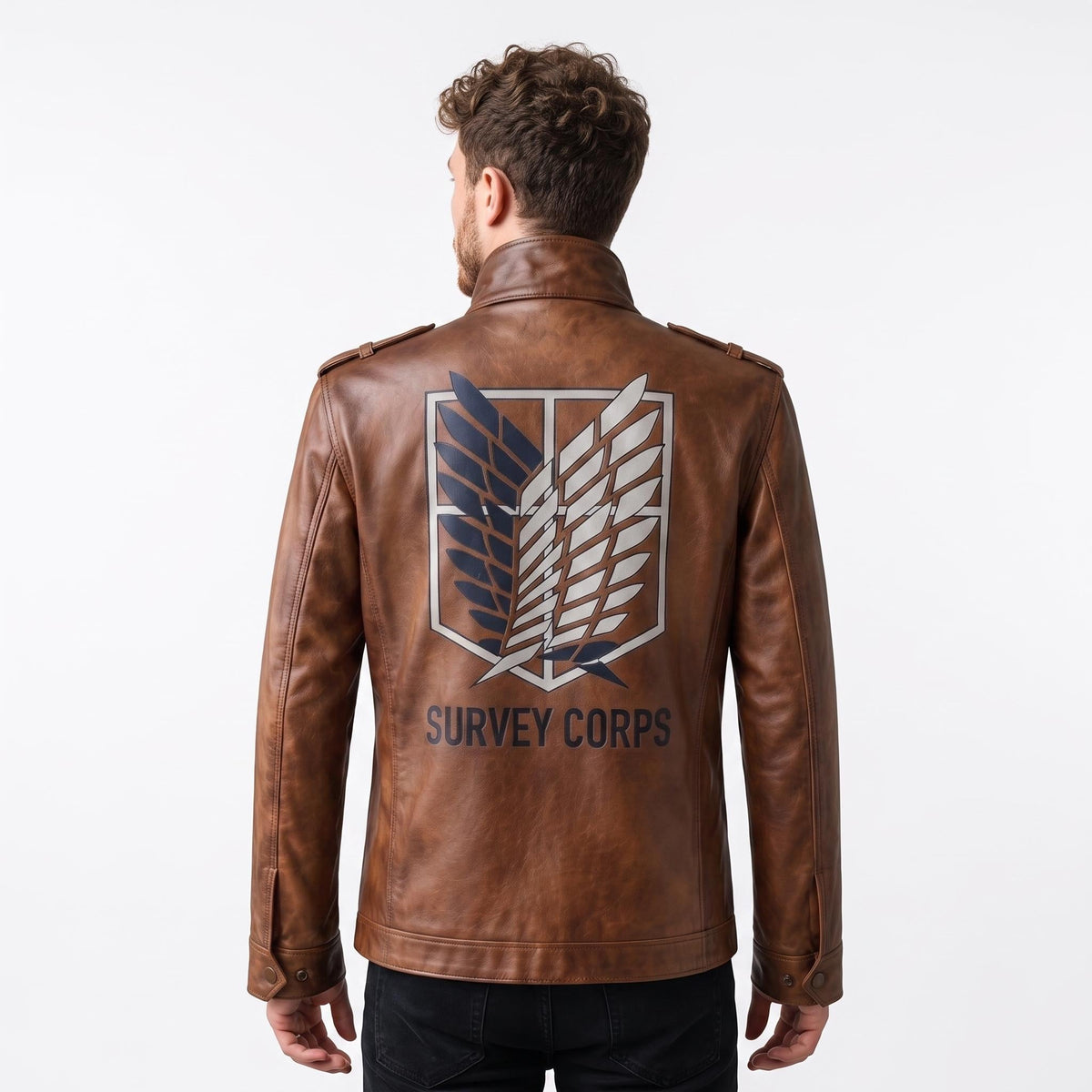Attack on Titan Survey Corps Leather Jacket | Man's Military Scout Cosplay Coat - Timber AND Hide