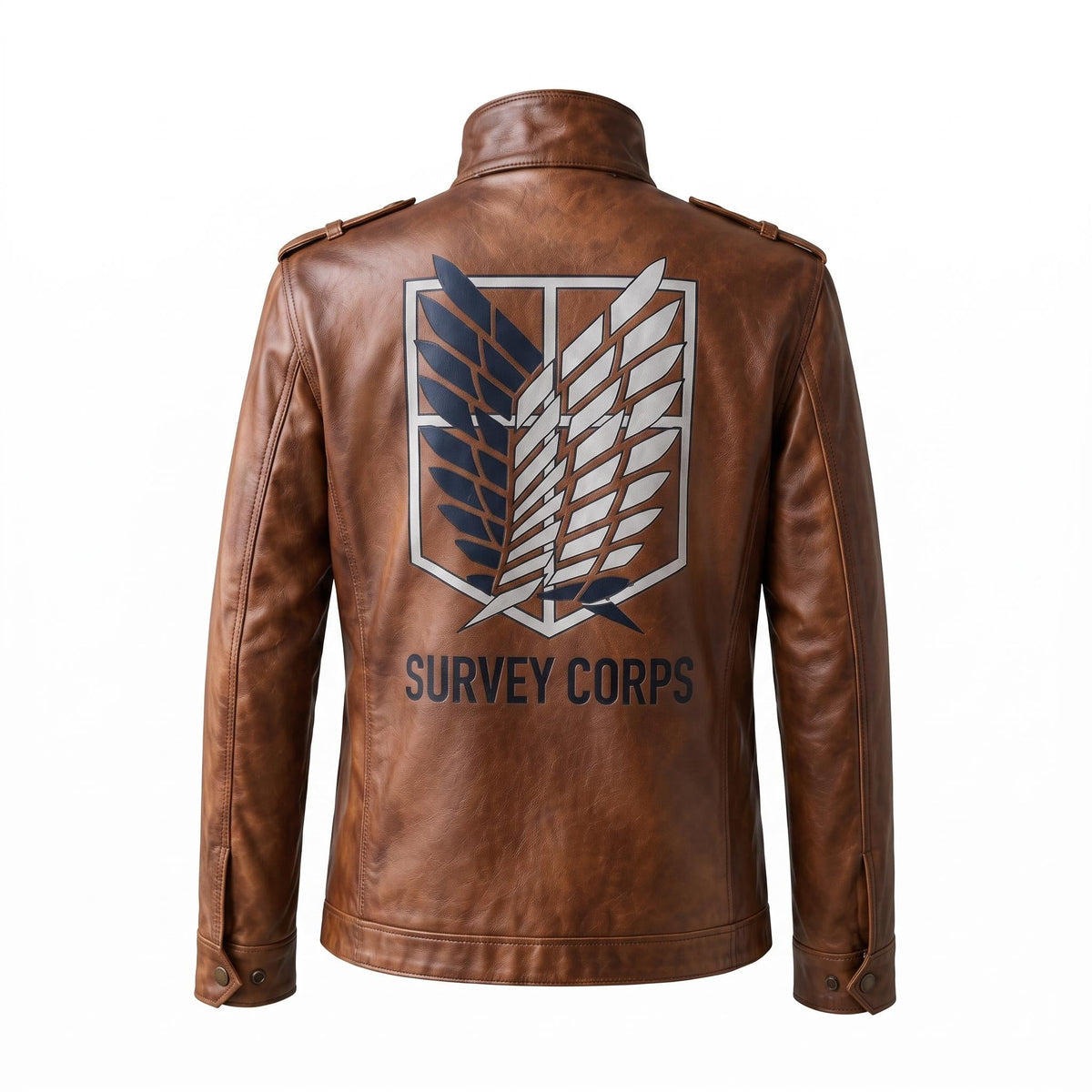 Attack on Titan Survey Corps Leather Jacket | Man's Military Scout Cosplay Coat - Timber AND Hide