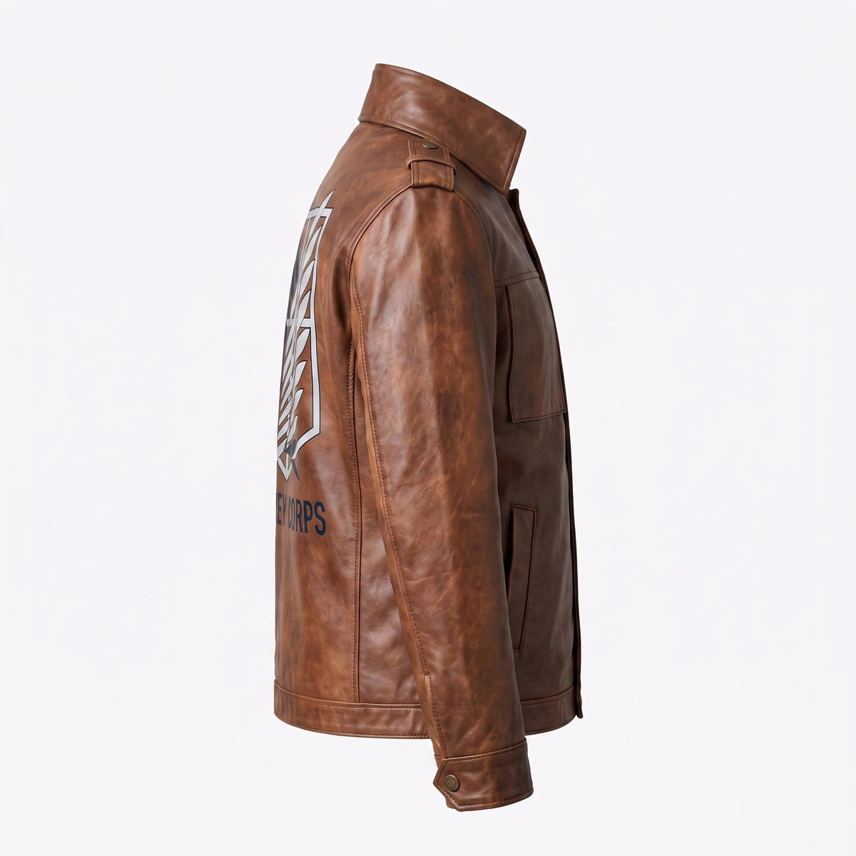 Attack on Titan Survey Corps Leather Jacket | Man's Military Scout Cosplay Coat - Timber AND Hide