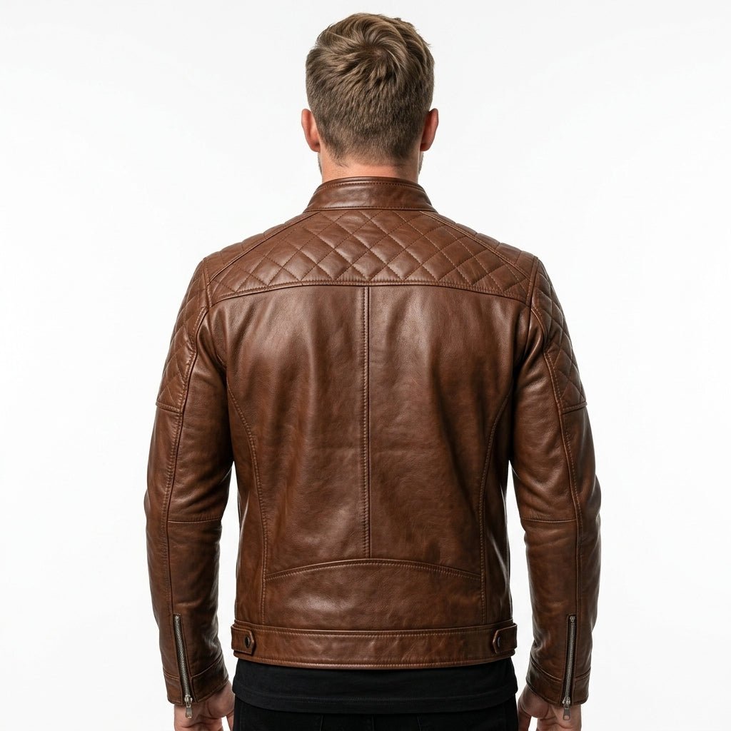 Austin Leather Brown Jacket - Men Leather Jacket Brown - Timber AND Hide