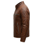 Austin Leather Brown Jacket - Men Leather Jacket Brown - Timber AND Hide