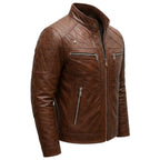 Austin Leather Brown Jacket - Men Leather Jacket Brown - Timber AND Hide